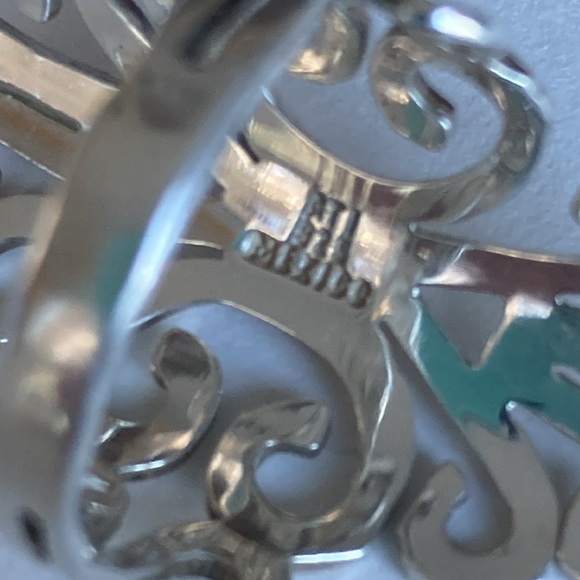 Vintage Sterling Silver size 10.5 scroll ring .925 Made in Mexico - Picture 2 of 6